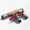 Manifold 2 vias con acoples racor